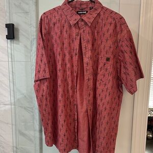 Solaris Red Patterned Casual Men's Shirt